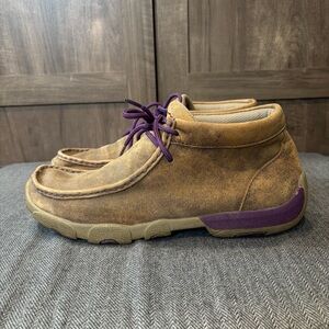 Twisted X Women's Original Chukka Driving Moc 8.5 brown purple
